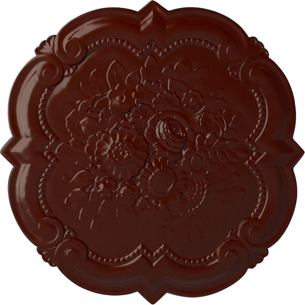 Ekena Millwork Victorian Ceiling Medallion, Hand-Painted Brushed Mahogany, 24 3/8"OD x 1"P CM24VIBMF - main